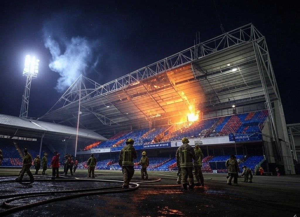 Breaking News: Crystal Palace’s Selhurst Park Stadium Reportedly Engulfed in Fire While Fire Service Struggles to Quench